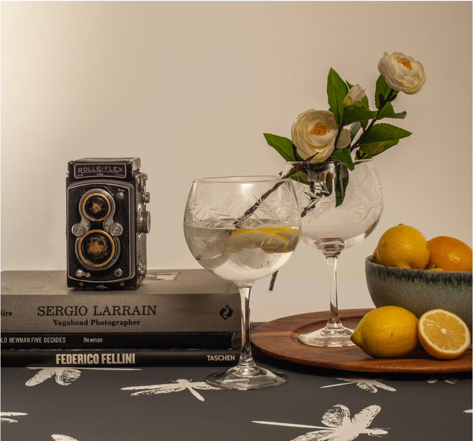 Set 6 Copas Gin ó Aperol/ Tallado “Flor y Espigas”.