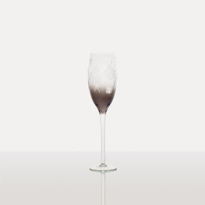 Copa Champagne bicolor, gris. Diseño: “Flor y Espigas”.