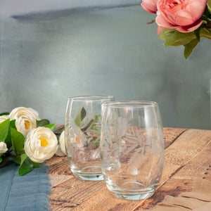 Set 6 Vasos Provenzal / Tallado "Flor y Espigas”.