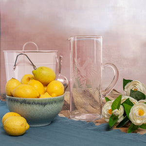 Jarro Agua o Pisco Sour / Tallado "Flor y Espiga"