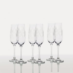 Set Jarro y 6 copas pisco sour / Diseño "Flor y Espigas"